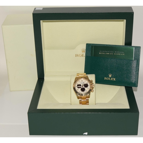 42 - Rolex 2015 Daytona 18ct gold, model- 116528, box and papers (ref 14)