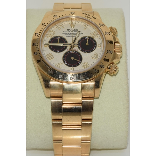 42 - Rolex 2015 Daytona 18ct gold, model- 116528, box and papers (ref 14)
