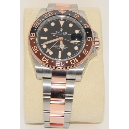 12 - Rolex GMT Bi-Metal Rootbeer model 126711 CHNR 2020, box and papers (ref 100)
