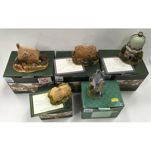 15 - Lilliput Lane x 5 to include: L2909 Snuggledown, 821 Aimsfield Tower, L2274 Out For A Duck, L2205 Gr... 