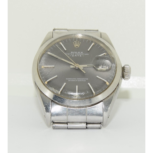 3 - Rolex Oyster perpetual date model 1500 watch, with slate grey dial and 34mm stainless steel face ,fu... 