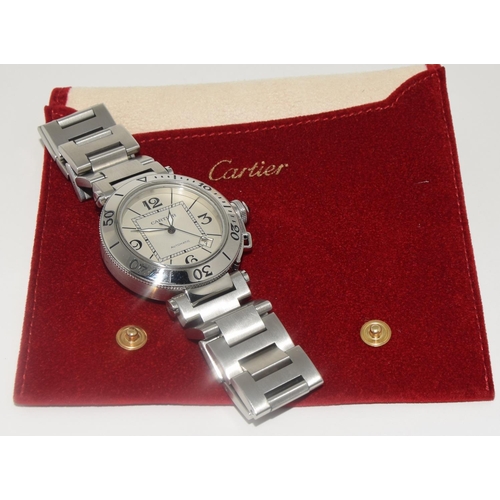 1 - Gents Cartier Pasha Automatic Watch, with Cartier pouch.