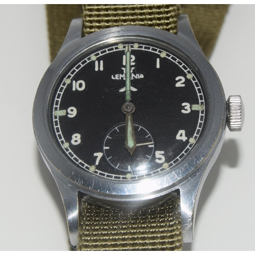 19 - Lemania Military wristwatch W:W.W Q3399 The Dirty Dozen. Approx. year 1945, good condition.