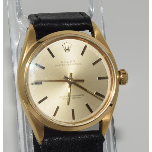 43 - Rolex Oyster Chronometer 18ct gold automatic wristwatch gold dial Excellent condition Model 6564, mo... 