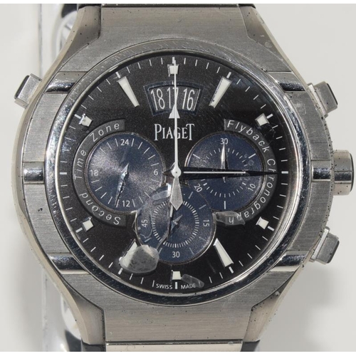 41 - Piaget Titanium chronograph watch with box and original paper work