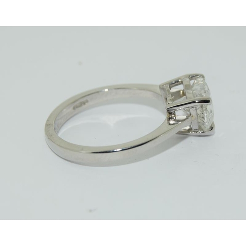1095 - A very impressive platinum heart shaped diamond ring of approx 2cts.Size M