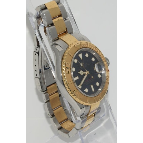 26 - Rolex Yachtmaster Gents 18ct gold/stainless steel wrist watch 25-09-07, model 16623 comes with hang ... 