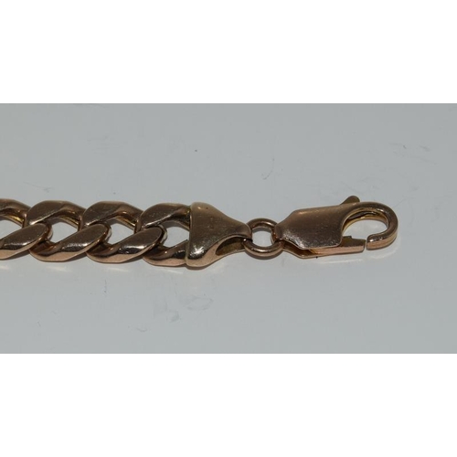 1087 - 9ct gold flat link bracelet 24.7gm 23 cm long