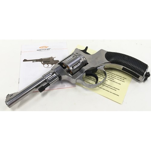 107 - Quality Gletcher NGT F .177 air pistol. Chrome version. Excellent condition with box.*RESTRICTIONS A... 