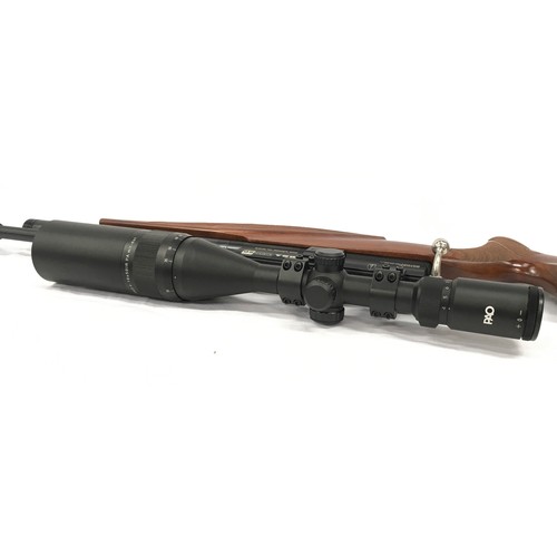 108 - Quality BSA Scorpion SE air rifle in excellent condition with fitted PAO 4-16x50 PA mil-dot scope. C... 