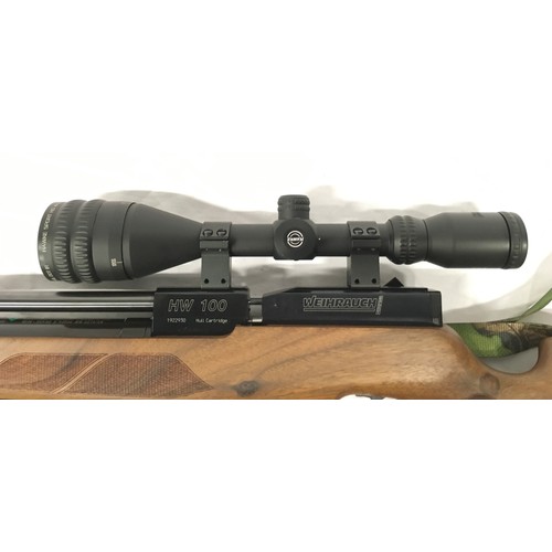 136 - Top quality Weihrauch HW100 air rifle in good condition. Comes with kit bag and fitted Hawke Sport S... 