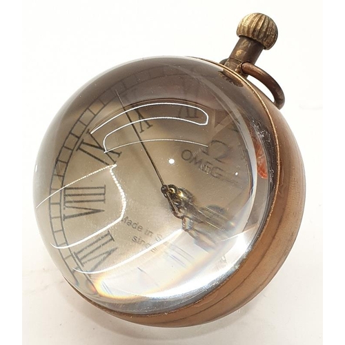 584 - Brass and Glass desk ball clock