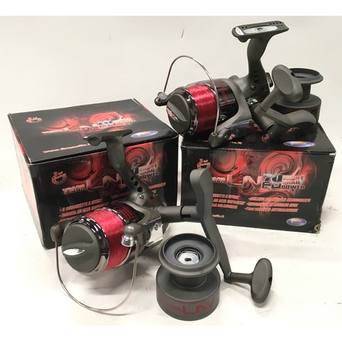 19a - Collection of 5 fixed spool fishing reels, all unused and in original boxes.