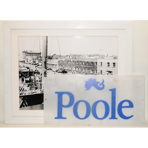 364 - Poole Pottery interest large framed picture of the quay factory 24