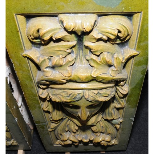 377 - Poole Pottery / Carters Architectural pair of stunning and rare Faiance Column Capitals from the doo... 
