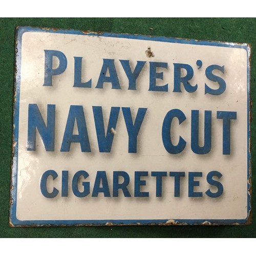 11 - Original vintage enamel double sided sign advertising Players Navy Cut Tobacco and Navy Cut Cigarett... 