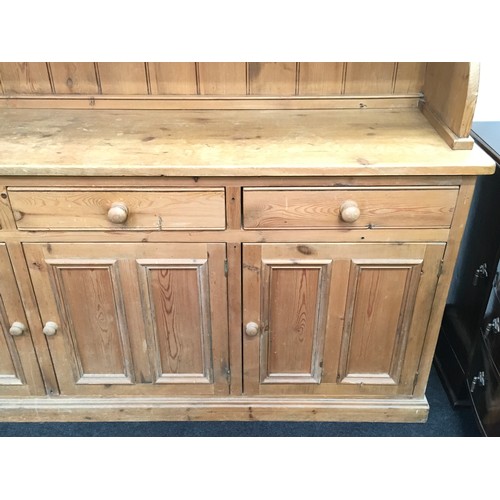 34 - Large vintage pine Welsh Dresser, numerous drawers and cupboards including glazed display cabinets t... 