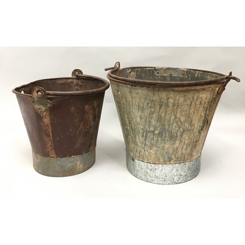 two large old steel pails. (ref 261)