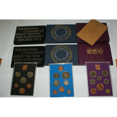 TEN CASED 'COINAGE OF GREAT BRITAIN' PROOF SETS OF DECIMAL AND PRE ...