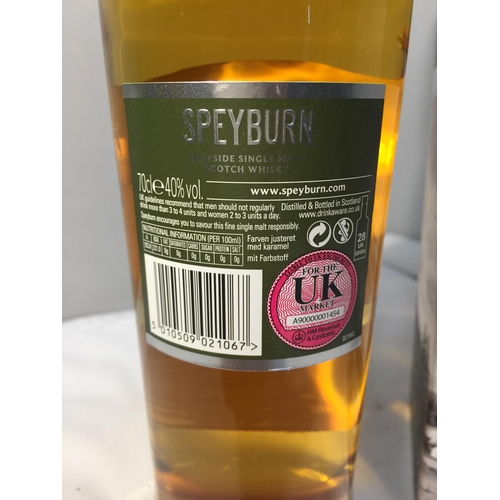 377 - A 70CL BOTTLE OF SPEYBURN SPEYSIDE SINGLE MALT SCOTCH WHISKY 10 YEARS AGED 40% VOL. PROCEEDS TO GO T... 