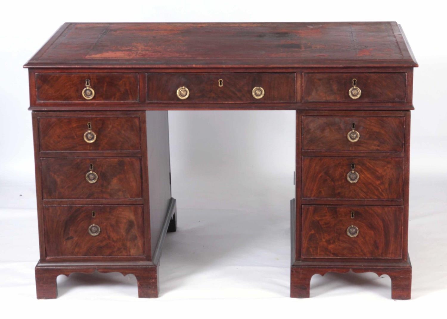 A Late Georgian Flamed Mahogany Partners Desk Of Small Size With