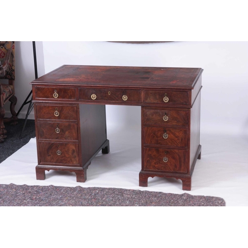 A Late Georgian Flamed Mahogany Partners Desk Of Small Size With