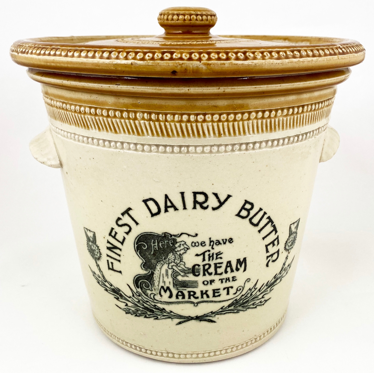 FINEST DAIRY BUTTER CROCK 9.5ins tall. An extraordinary and impressive