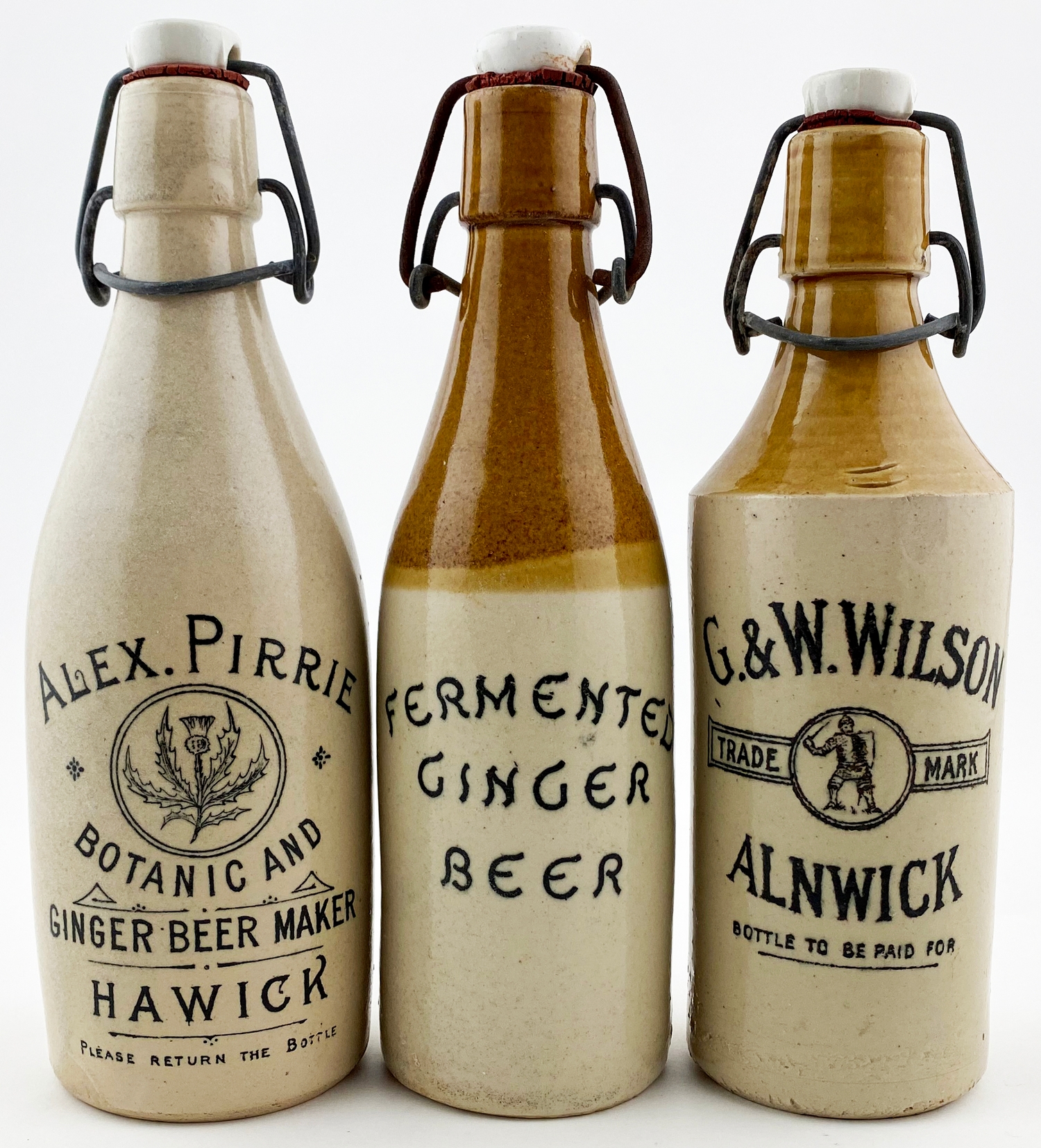 SCOTTISH GINGER BEER GROUP. Ch, s.s. 2 t.t & 1 all white. G & W. WILSON