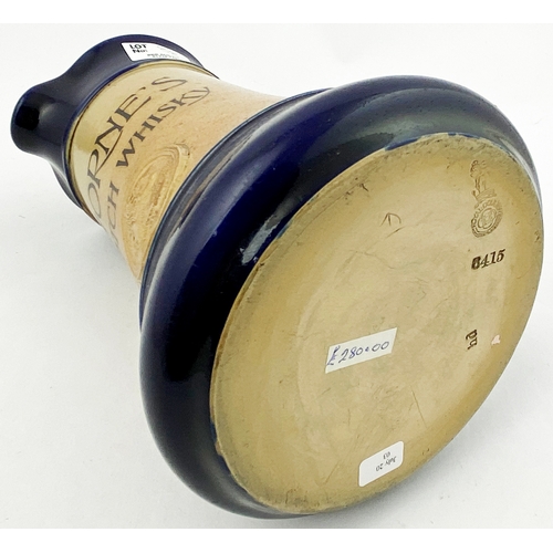 THORNES SCOTCH WHISKY BAR TOP JUG. 7.9ins tall. Top and lower sections deep cobalt blue, centre sect