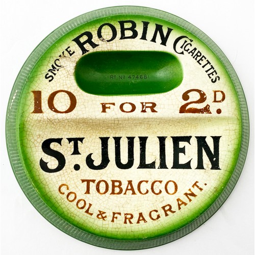 ROBIN CIGARETTES ASHTRAY. 7.5ins diam. Several lines of writ... | Barnebys