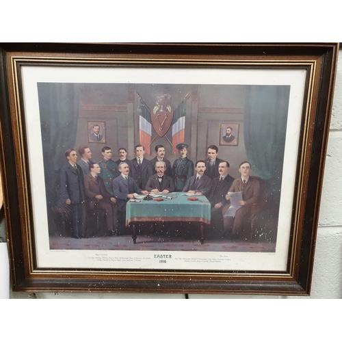 27 - A mid 20th Century coloured Print of The 1916 Easter Rising signing of the Proclamation along with a... 