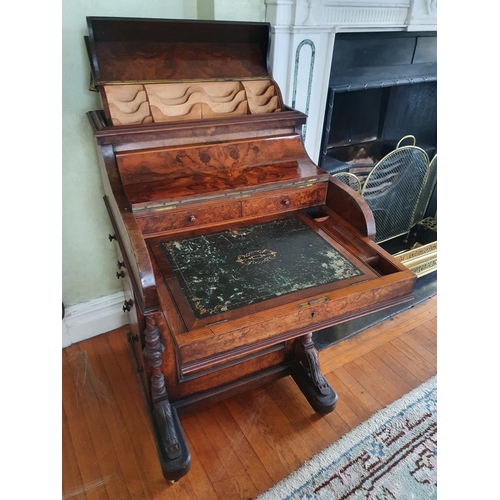 1 - A Superb early 19th Century Walnut 'Jack in The Box' Davenport with rise and fall top mechanism, hig... 