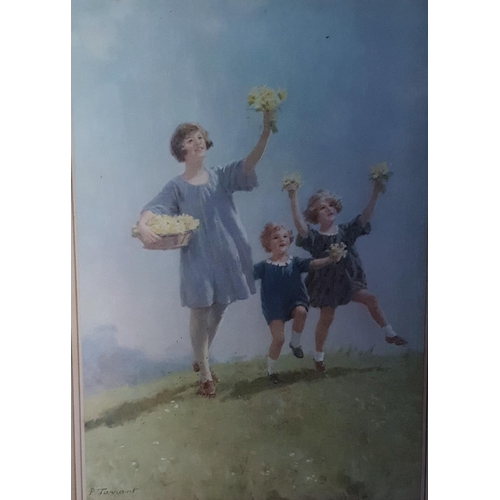 24 - After P Tarrant. A 19th Century Coloured Print 'Welcome Spring'. 50 x W39cm approx.
