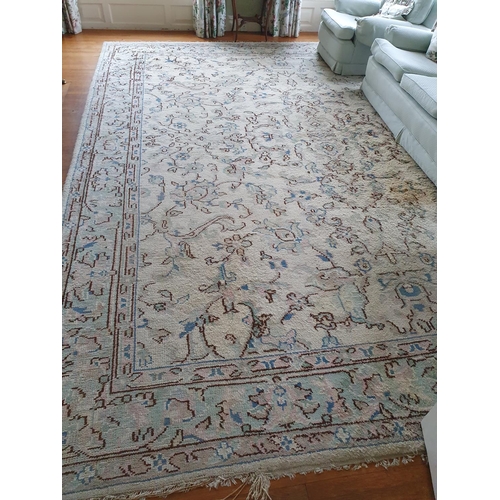 5 - A very large cream ground Carpet with unique allover decoration and multi borders. 460 x 370cm appro... 