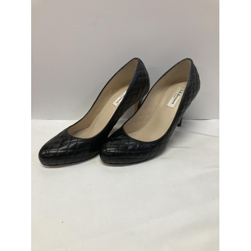 46 - L.K. Bennett black leather Stila Quilted Courts. Size 38 (EU). Serial number 3924 38 115. RRP £185.