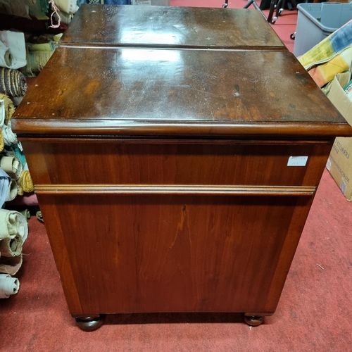 1 - A good pair of Mahogany bedside Cabinets with four graduated drawers with brass swan neck handles. W... 