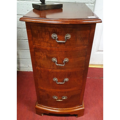 4 - A pair of 19th Century Mahogany bow fronted Bedside cabinets with door front depicting mock 4 gradua... 