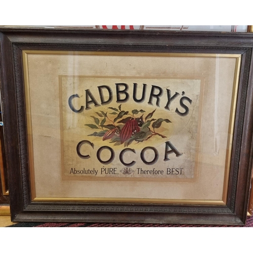 35 - A Cadburys Cocoa. Chocolate advertising print. 58 x 71cm approx.