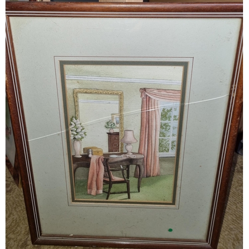 1 - Janet Colgan ''The Childs bedroom'' a Watercolour signed lower left along with another by the same a... 