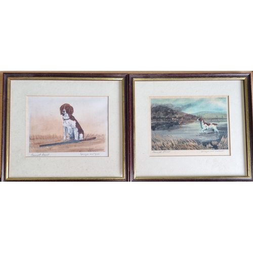 6 - Spaniel and Gun, Spaniel and Mallard, Sloopy and Waiting for the Off. Four signed coloured Prints by... 