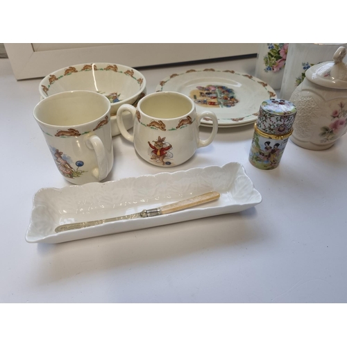 54 - A quantity of Royal Daulton Bunnykins Tableware, Royal Grafton Coffee Mugs along with other Items.