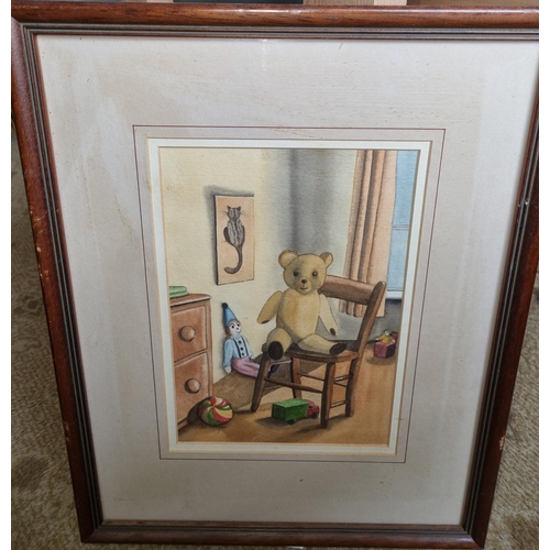 1 - Janet Colgan ''The Childs bedroom'' a Watercolour signed lower left along with another by the same a... 