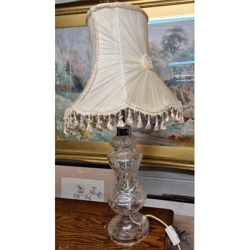 35 - A Waterford Crystal Table Lamp with shade. H 67 cm approx. with shade.
