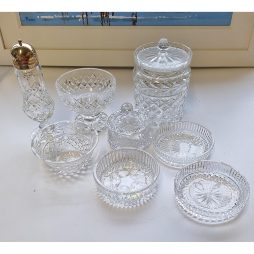 45 - A Waterford Crystal Biscuit Barrell and other Waterford and Irish Crystal.