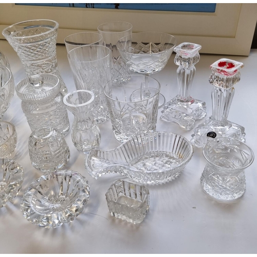 50 - A Waterford Crystal Vase, Jam Pot, other Waterford  and Irish Crystal.