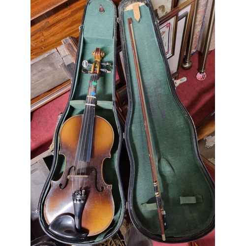 78 - A Vintage Violin and Bow.