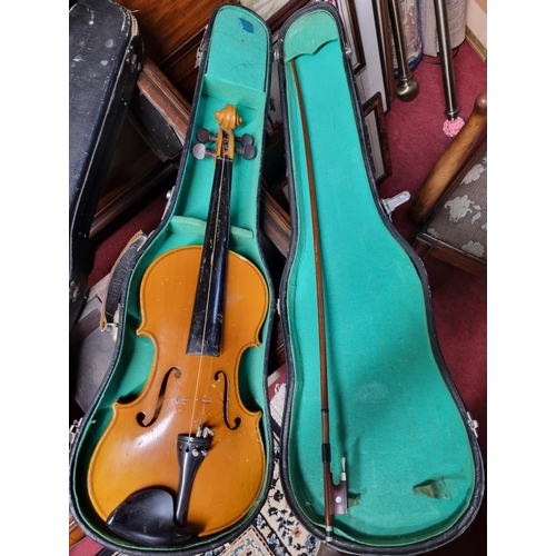 79 - A Vintage Violin and Bow.