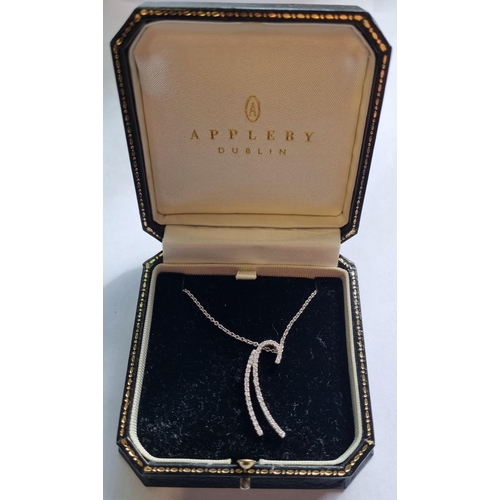 6 - An 18ct white Gold Pendant profusely set with Diamonds, approx Diamond weight .46ct with an Appleby'... 