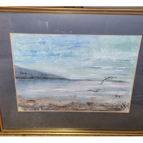 55 - An Oil on Paper laid on board. Hilary Molloy, '' A Coastline The Burren'' signed lower right and ins... 