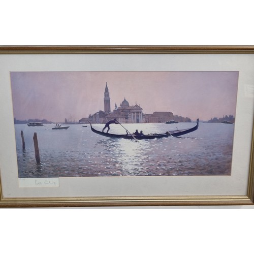 12a - Peter Curling, a limited edition coloured Print of Venice, original signature by the artist.